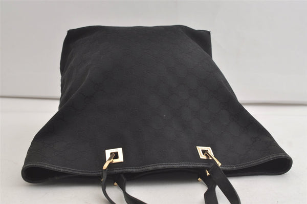 Authentic GUCCI Vintage Shoulder Tote Bag GG Canvas Leather 0021098 Black 4740K