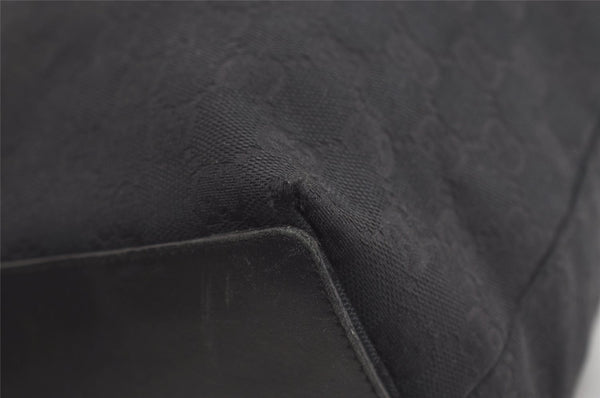 Authentic GUCCI Vintage Shoulder Tote Bag GG Canvas Leather 0021098 Black 4740K