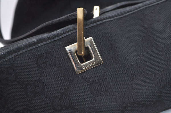 Authentic GUCCI Vintage Shoulder Tote Bag GG Canvas Leather 0021098 Black 4740K