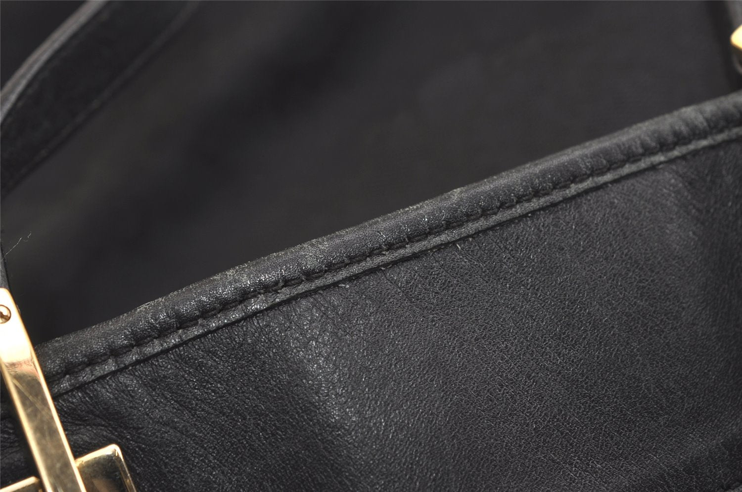 Authentic GUCCI Vintage Shoulder Tote Bag GG Canvas Leather 0021098 Black 4740K