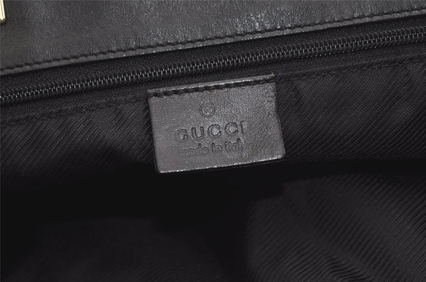 Authentic GUCCI Vintage Shoulder Tote Bag GG Canvas Leather 0021098 Black 4740K