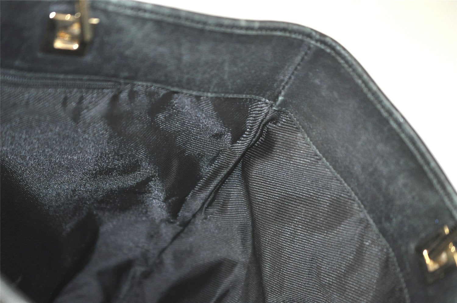 Authentic GUCCI Vintage Shoulder Tote Bag GG Canvas Leather 0021098 Black 4740K