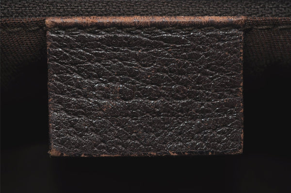 Authentic GUCCI Abbey Shoulder Hand Bag GG Canvas Leather 130738 Brown 4741I