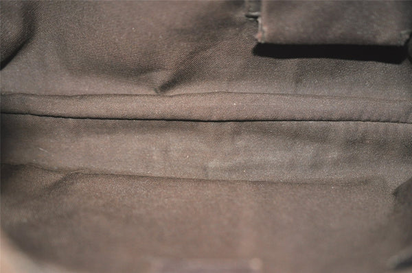 Authentic GUCCI Abbey Shoulder Hand Bag GG Canvas Leather 130738 Brown 4741I