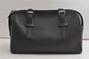 Authentic BURBERRY Vintage Leather Hand Boston Bag Black 4741K