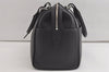 Authentic BURBERRY Vintage Leather Hand Boston Bag Black 4741K