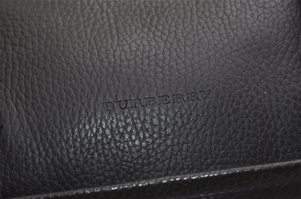 Authentic BURBERRY Vintage Leather Hand Boston Bag Black 4741K