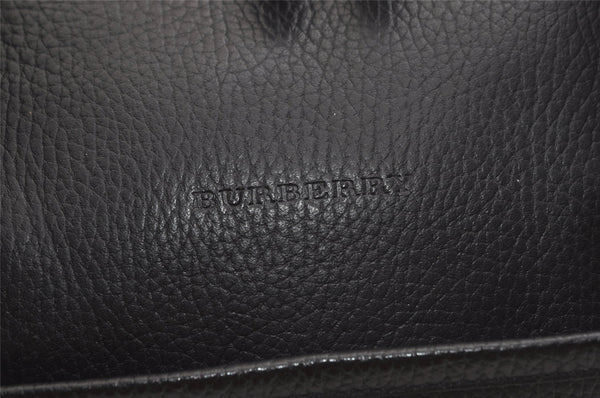 Authentic BURBERRY Vintage Leather Hand Boston Bag Black 4741K