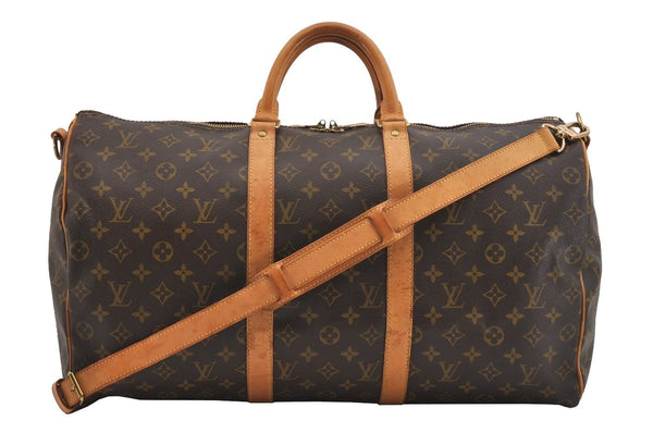 Authentic Louis Vuitton Monogram Keepall Bandouliere 50 M41416 Boston Bag 4742J