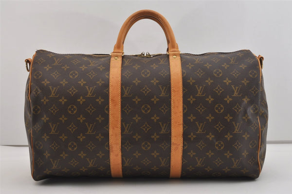 Authentic Louis Vuitton Monogram Keepall Bandouliere 50 M41416 Boston Bag 4742J