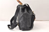 Authentic GUCCI Vintage Bamboo Backpack Purse Leather Black 4742K