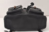 Authentic GUCCI Vintage Bamboo Backpack Purse Leather Black 4742K