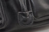 Authentic GUCCI Vintage Bamboo Backpack Purse Leather Black 4742K