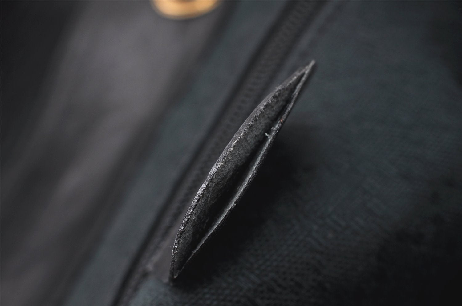 Authentic GUCCI Vintage Bamboo Backpack Purse Leather Black 4742K
