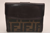 Authentic FENDI Vintage Zucca Bifold Wallet Purse Canvas Leather Brown Box 4743J