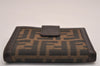 Authentic FENDI Vintage Zucca Bifold Wallet Purse Canvas Leather Brown Box 4743J