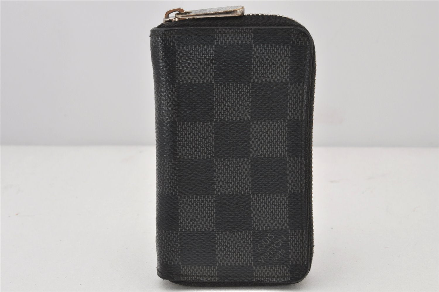 Authentic Louis Vuitton Damier Graphite Zippy Coin Purse Wallet N63076 LV 4743K