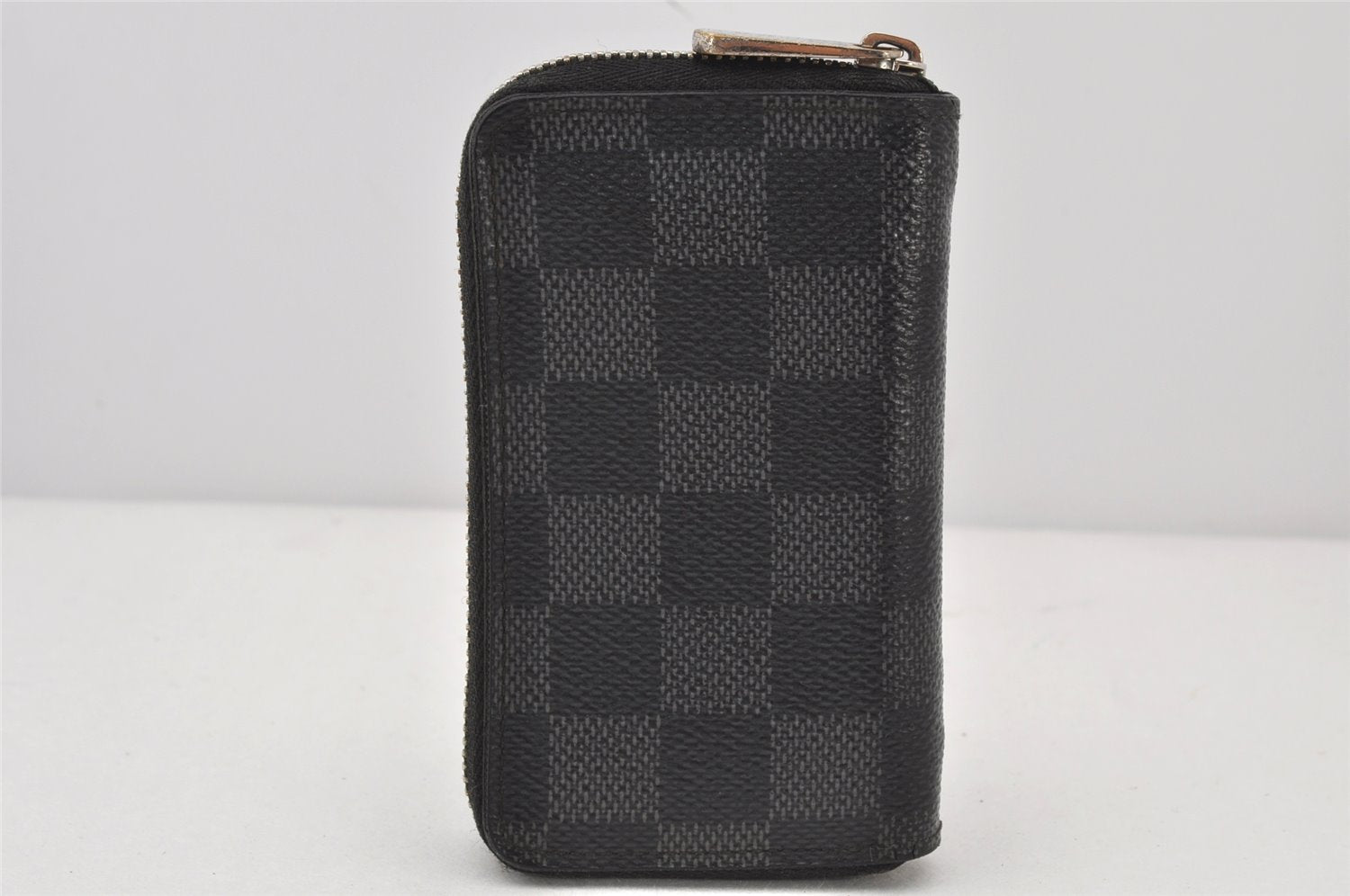 Authentic Louis Vuitton Damier Graphite Zippy Coin Purse Wallet N63076 LV 4743K