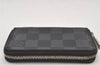 Authentic Louis Vuitton Damier Graphite Zippy Coin Purse Wallet N63076 LV 4743K