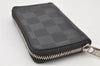 Authentic Louis Vuitton Damier Graphite Zippy Coin Purse Wallet N63076 LV 4743K