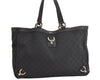 Authentic GUCCI Abbey Shoulder Tote Bag GG Canvas Leather 141472 Black 4744K