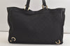 Authentic GUCCI Abbey Shoulder Tote Bag GG Canvas Leather 141472 Black 4744K