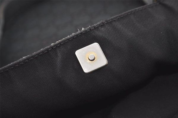 Authentic GUCCI Abbey Shoulder Tote Bag GG Canvas Leather 141472 Black 4744K