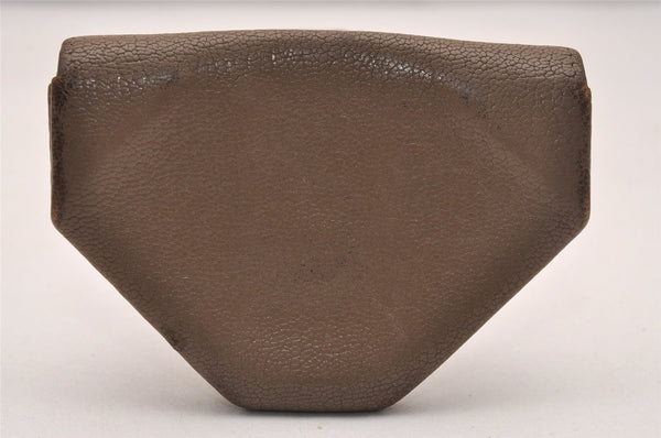 Authentic HERMES Levain Quatre Coin Purse Wallet Leather Brown 4746J