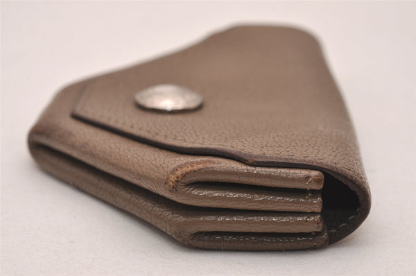 Authentic HERMES Levain Quatre Coin Purse Wallet Leather Brown 4746J