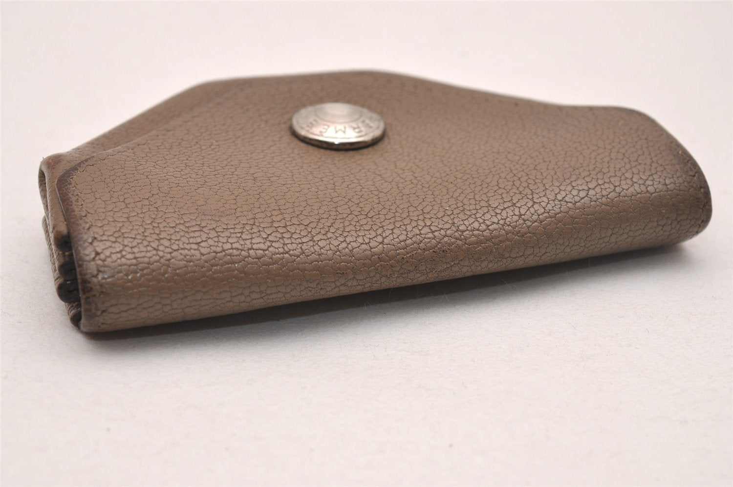 Authentic HERMES Levain Quatre Coin Purse Wallet Leather Brown 4746J