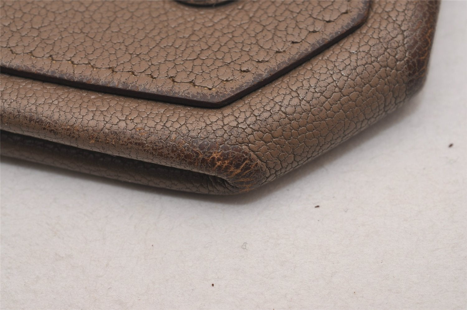 Authentic HERMES Levain Quatre Coin Purse Wallet Leather Brown 4746J