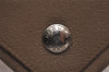 Authentic HERMES Levain Quatre Coin Purse Wallet Leather Brown 4746J