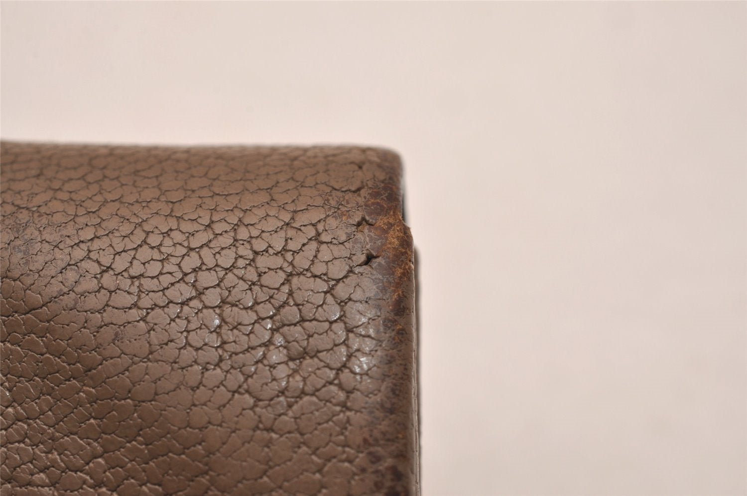 Authentic HERMES Levain Quatre Coin Purse Wallet Leather Brown 4746J
