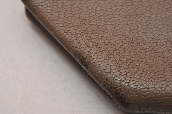 Authentic HERMES Levain Quatre Coin Purse Wallet Leather Brown 4746J