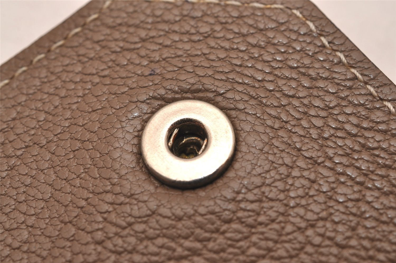 Authentic HERMES Levain Quatre Coin Purse Wallet Leather Brown 4746J