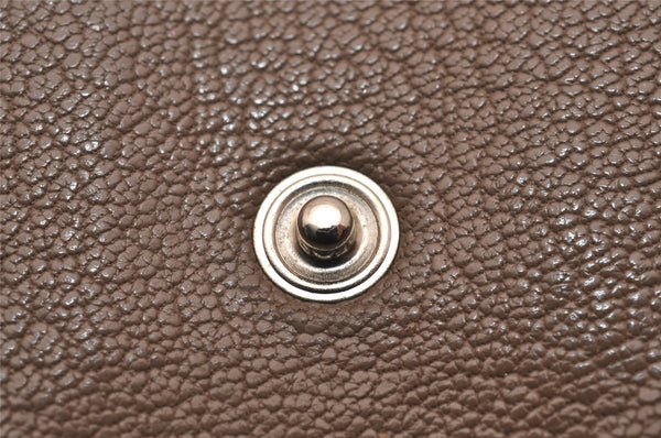 Authentic HERMES Levain Quatre Coin Purse Wallet Leather Brown 4746J