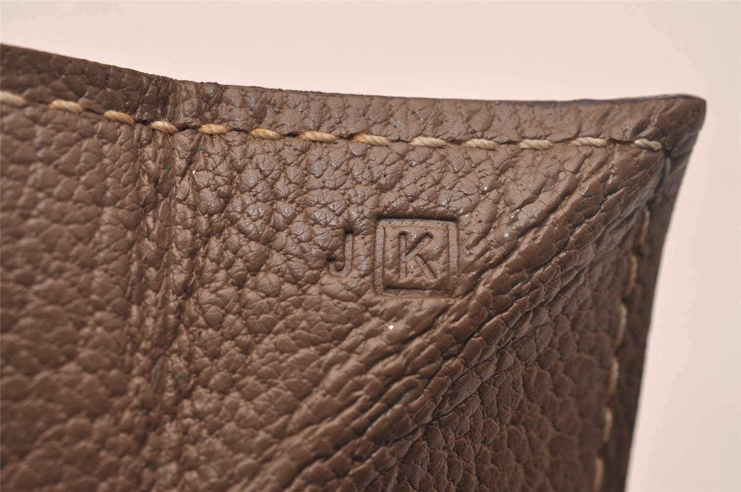 Authentic HERMES Levain Quatre Coin Purse Wallet Leather Brown 4746J