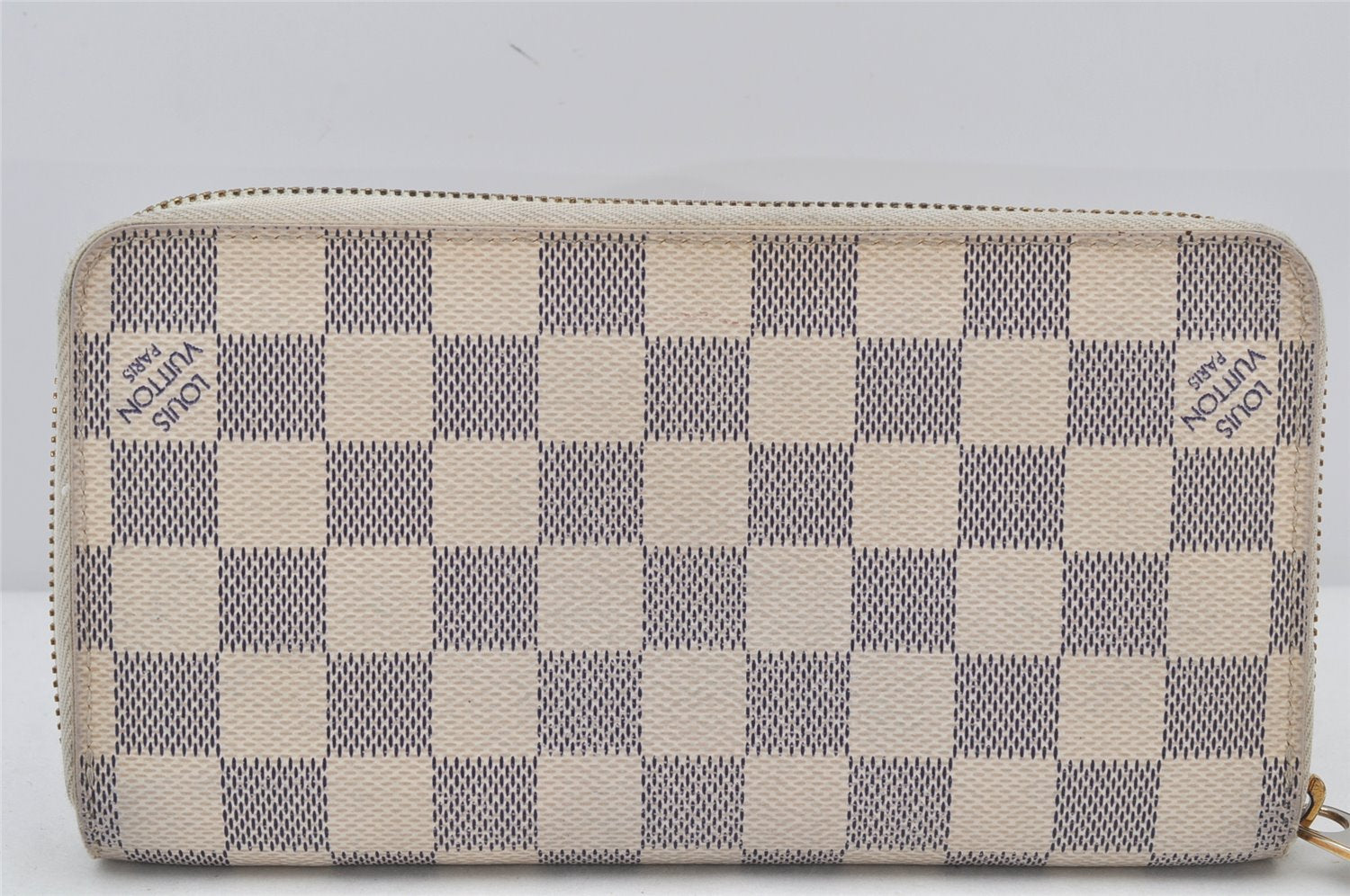 Authentic Louis Vuitton Damier Azur Zippy Wallet Long Purse N60019 LV 4746K