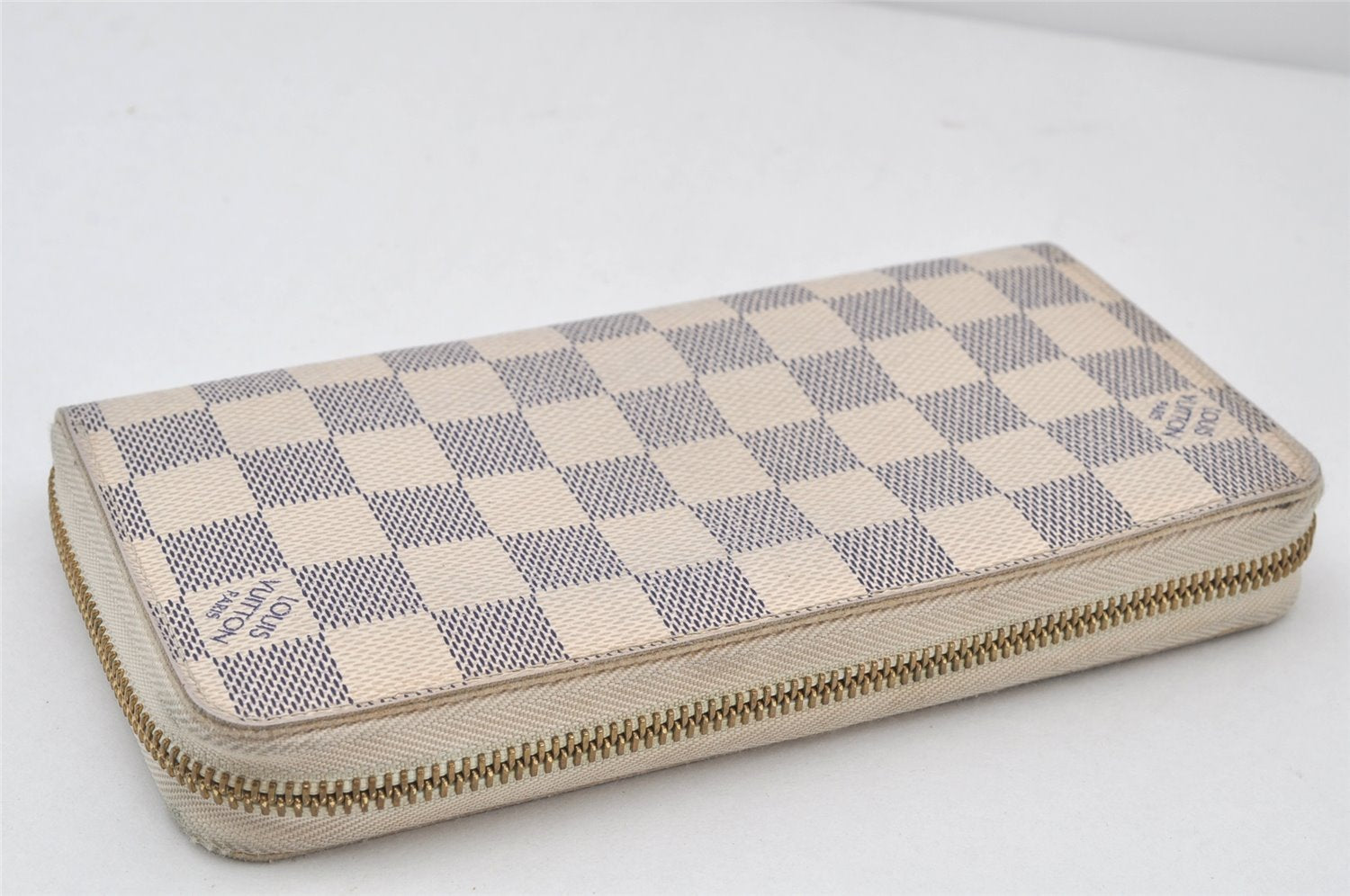 Authentic Louis Vuitton Damier Azur Zippy Wallet Long Purse N60019 LV 4746K