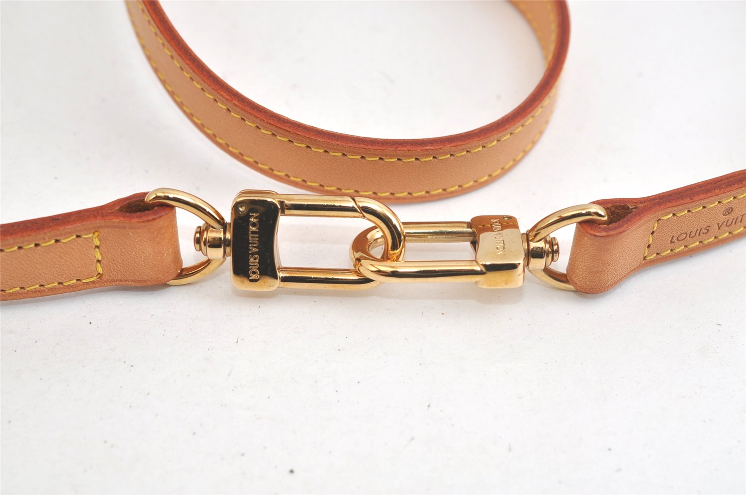 Authentic Louis Vuitton Leather Shoulder Strap Beige 39.4