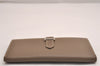 Authentic HERMES Bearn 2 PLIS Leather Trifold Long Wallet Purse Brown Box 4748J