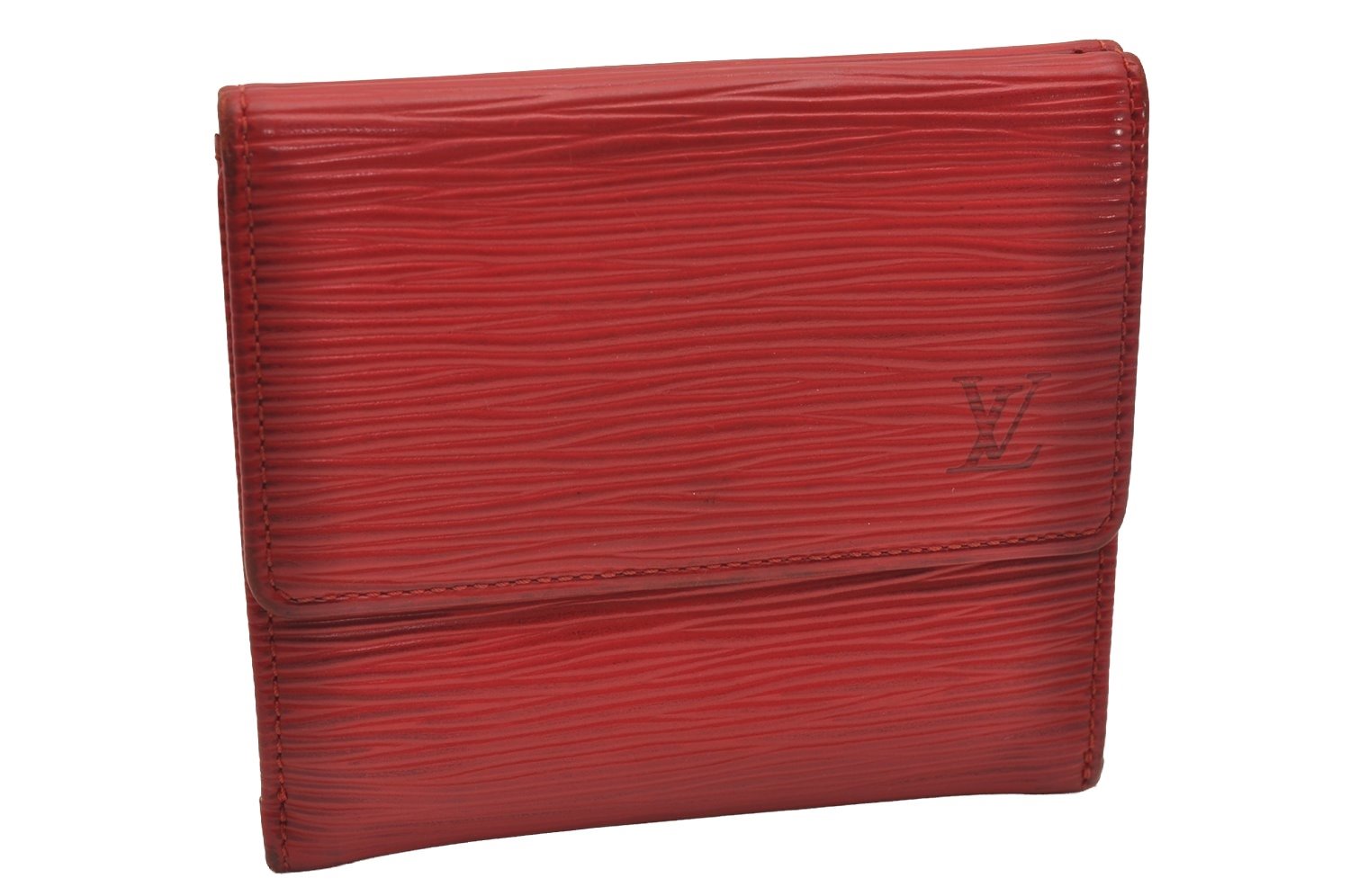 Louis Vuitton Epi Porte Monnaie Billets Cartes Credit Wallet M63487 Red 4749J