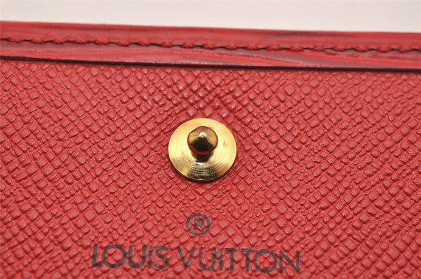 Louis Vuitton Epi Porte Monnaie Billets Cartes Credit Wallet M63487 Red 4749J