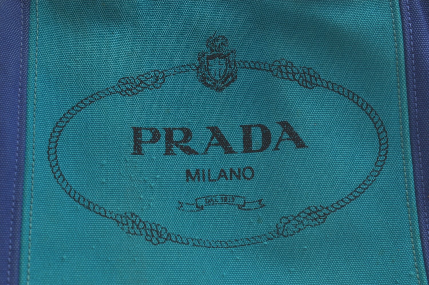 Authentic PRADA Vintage Canapa M Canvas 2Way Shoulder Hand Bag Blue 4750K