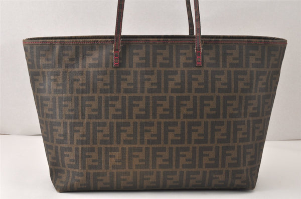 Authentic FENDI Vintage Zucca Shoulder Tote Bag PVC Brown 4751K