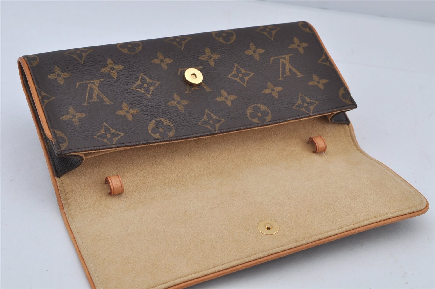 Authentic Louis Vuitton Monogram Pochette Twin GM Shoulder Bag M51852 LV 4753J