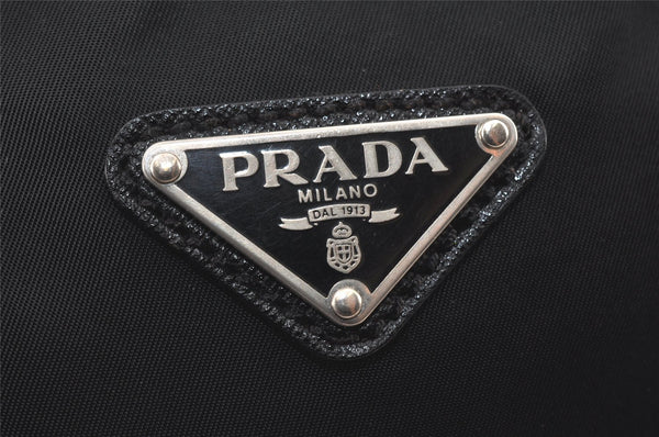 Authentic PRADA Nylon Tessuto Leather Shoulder Cross Body Bag Black 4753K