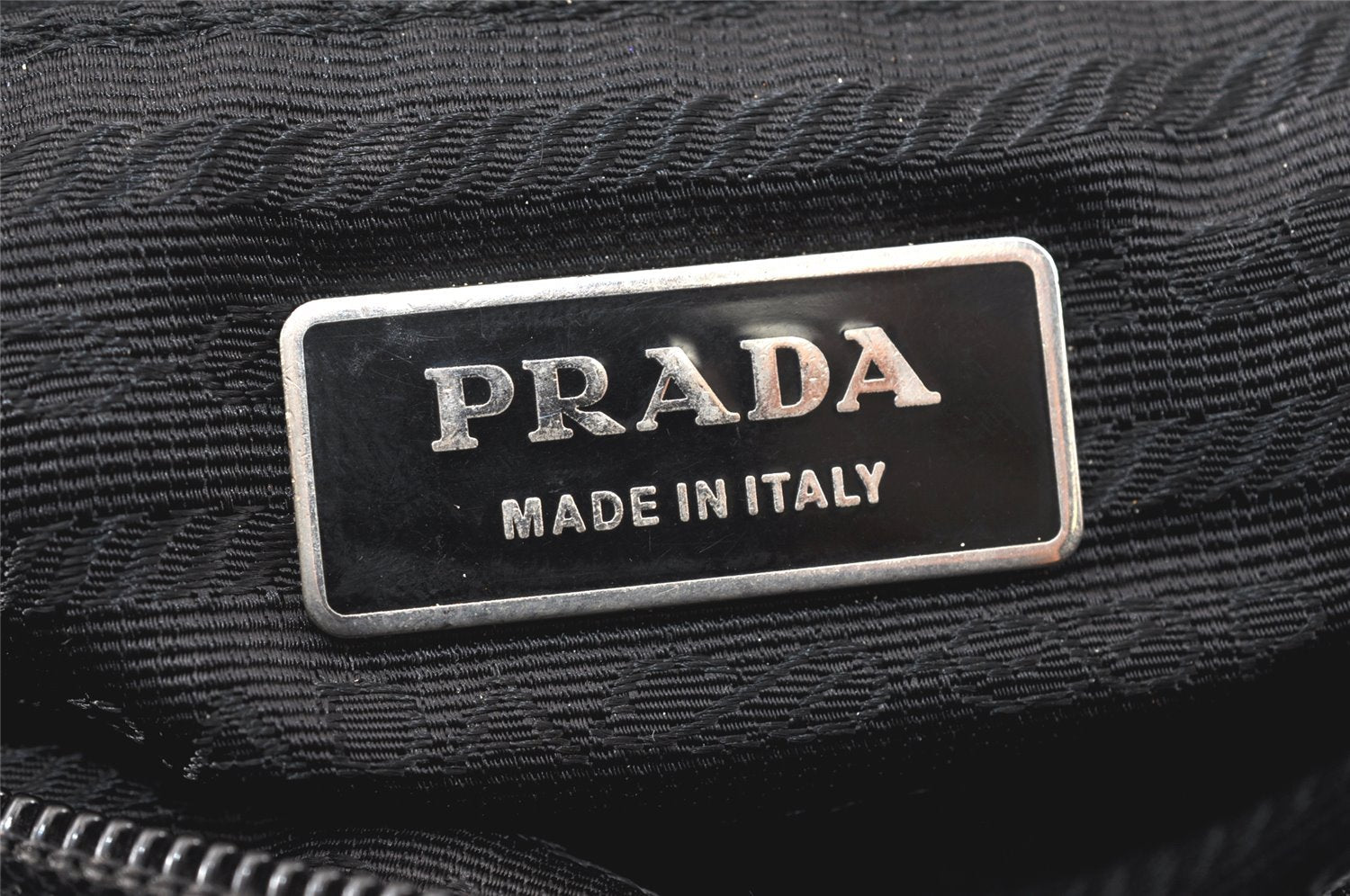 Authentic PRADA Nylon Tessuto Leather Shoulder Cross Body Bag Black 4753K