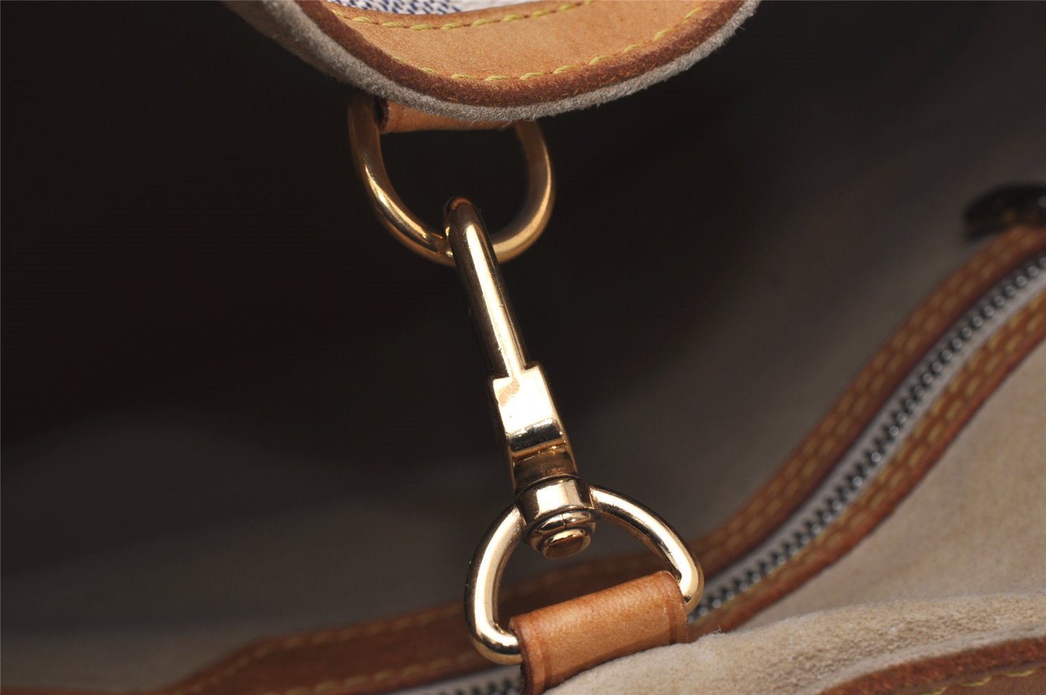 Authentic Louis Vuitton Damier Azur Hampstead MM N51206 Shoulder Tote Bag 4756I