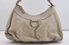 Authentic GUCCI Guccissima Abbey Shoulder Bag GG Leather 189833 White Junk 4756J